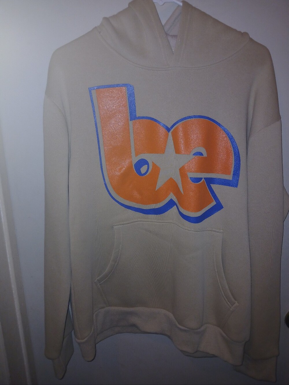 Billie Eilish Cream Hoodie Sweatshirt with Orange Graphic be